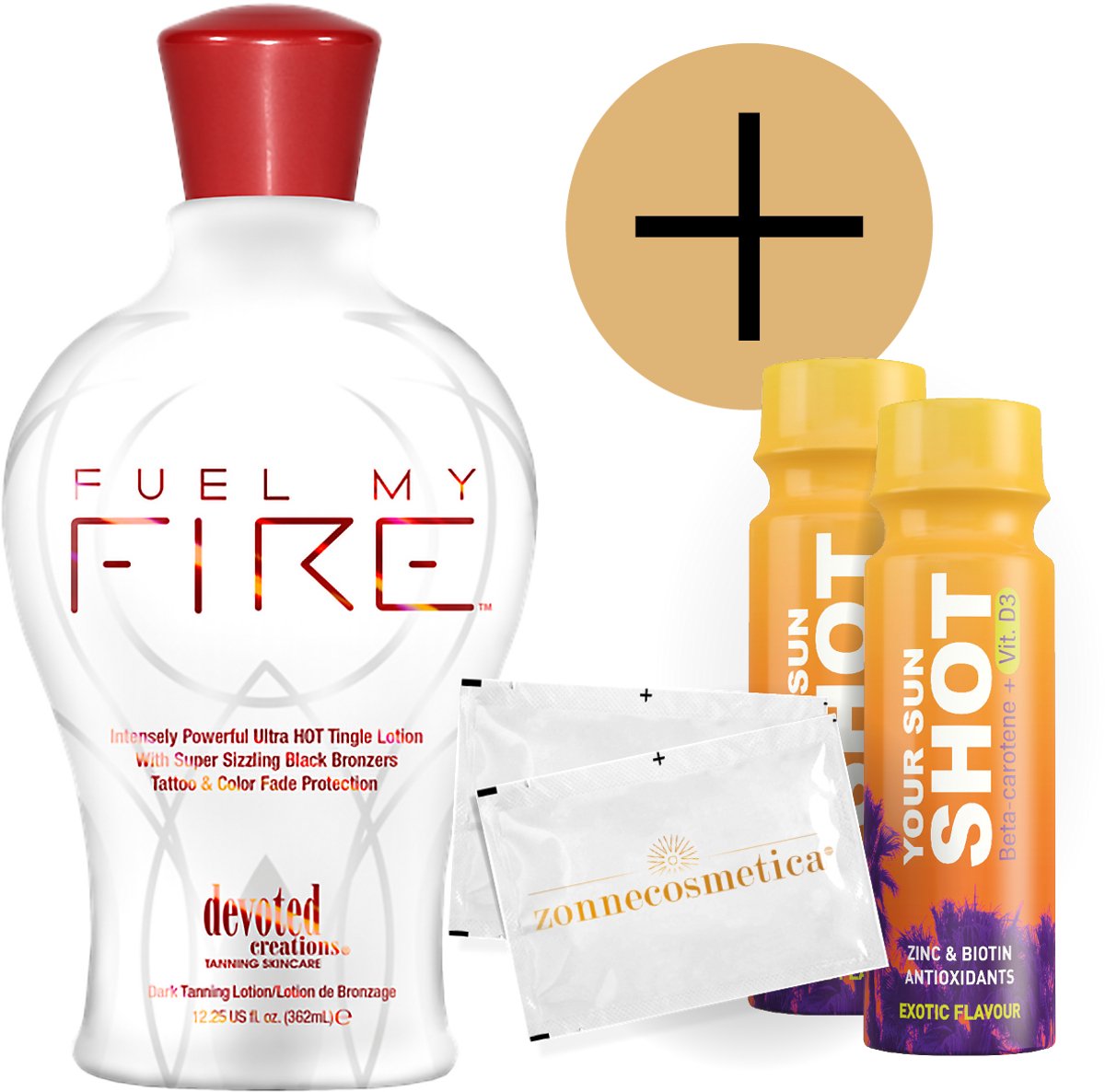 Devoted Creations - Fuel my Fire + 2 Your Sun Shots + 2 Verfrissingsdoekjes