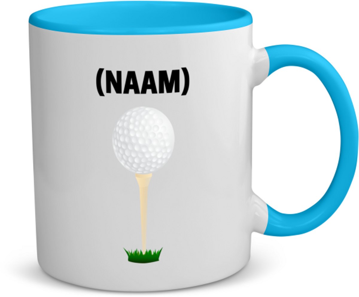 Akyol - golf met eigen naam koffiemok - theemok - blauw - Golfen - golfer - sport - 350 ML inhoud