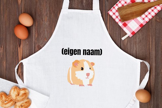 Akyol - cavia met eigen naam Keukenschort - Cavia - iemand die cavia's heeft - cavia liefhebber - dieren - cadeau - verjaardag - kado - - 82 bij 71 cm