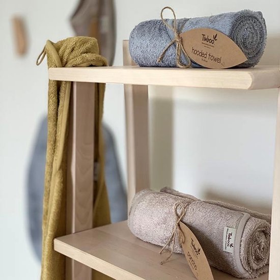 Timboo badcape - hooded towel - Feather grey van Timboo — afbeelding 3