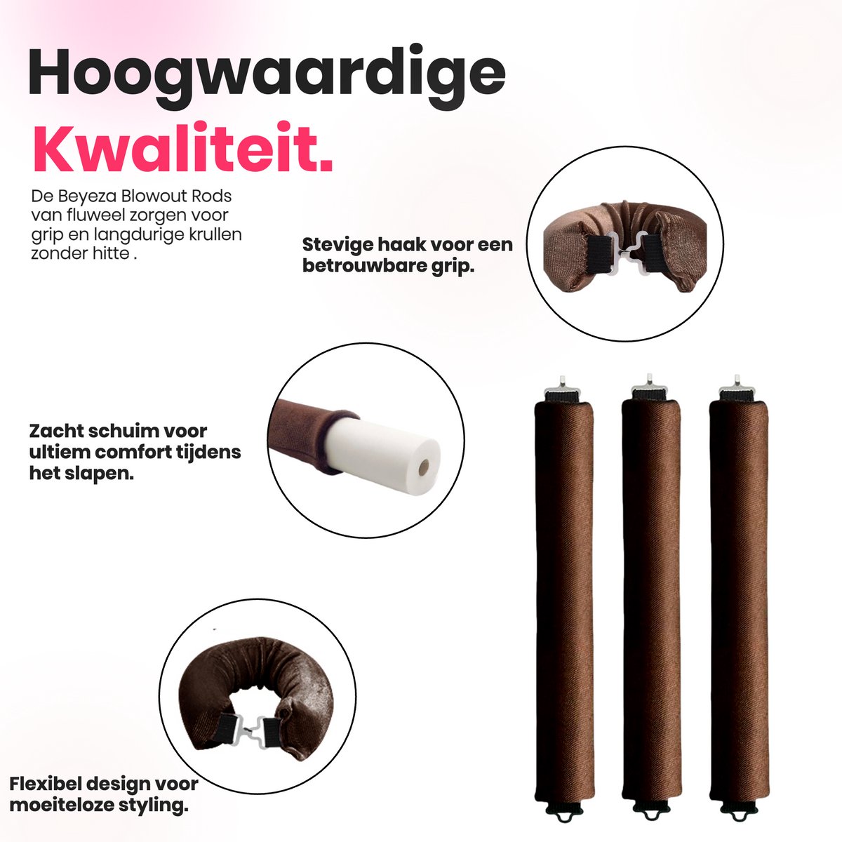 Beyeza Haar Rollers - Heatless Curls - Krulspelden - Incl. - Haarrollers - Haarkruller