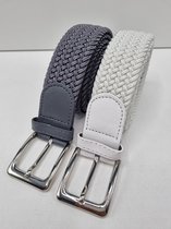 Ceinture élastique Ceinture extensible Ceinture tressée Ceinture tressée Ceinture élastique - unisexe - convient aussi bien aux hommes qu'aux femmes Couleur -1 Grijs -2 Wit 110 CM Offre pack de 2 de SKB Fashion