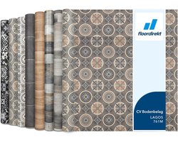 FLOORDIREKT PVC-Vloeren - Lagos 761M - Vinyl Vloeren - Tegeloptiek - Dikte 2,8 mm - 100 x 100 cm