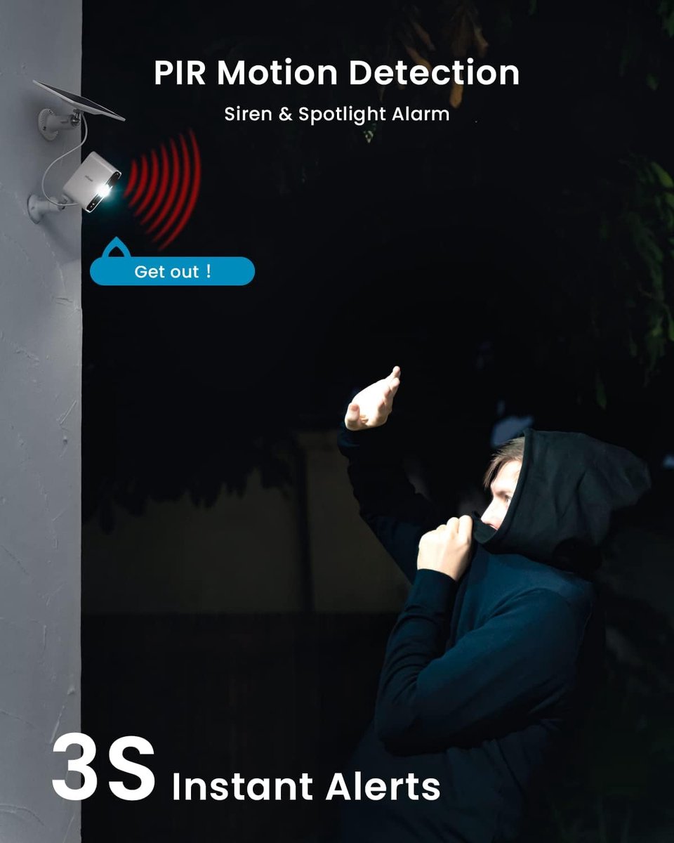 ieGeek Draadloze WiFi Bewakingscamera voor Buiten/Binnen - 2K IP-camera met Zonnepaneel - Nachtzicht in Kleur - Tweewegaudio - PIR-bewegingsdetectie - AI-detectie – foto 8