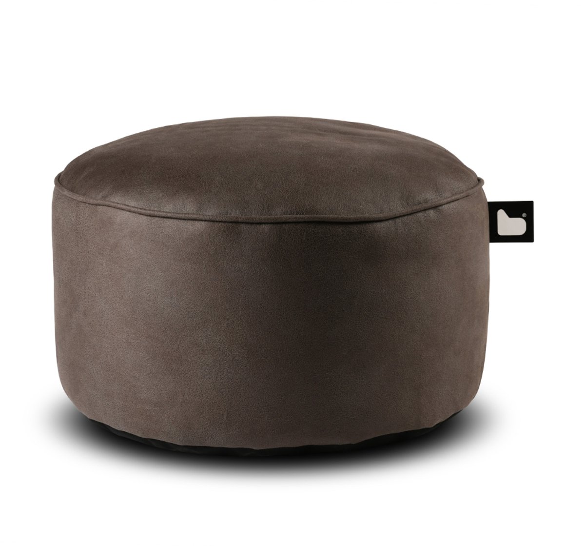 Extreme Lounging - b-poufe luxury - poef rond - voor binnen - comfortabele leatherlook - 60x40cm - slate