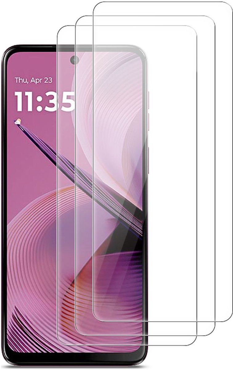 Mobigear Screenprotector geschikt voor Motorola Moto G55 | Mobigear Screenprotector Folie - Case Friendly (3-Pack)