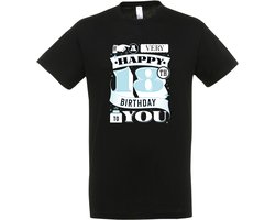 18 Jaar T-shirt - Maat S - Cadeau - 18e Verjaardag - Feest - 18 jaar cadeau’s - Verjaardag - Gift - Verjaardag cadeau