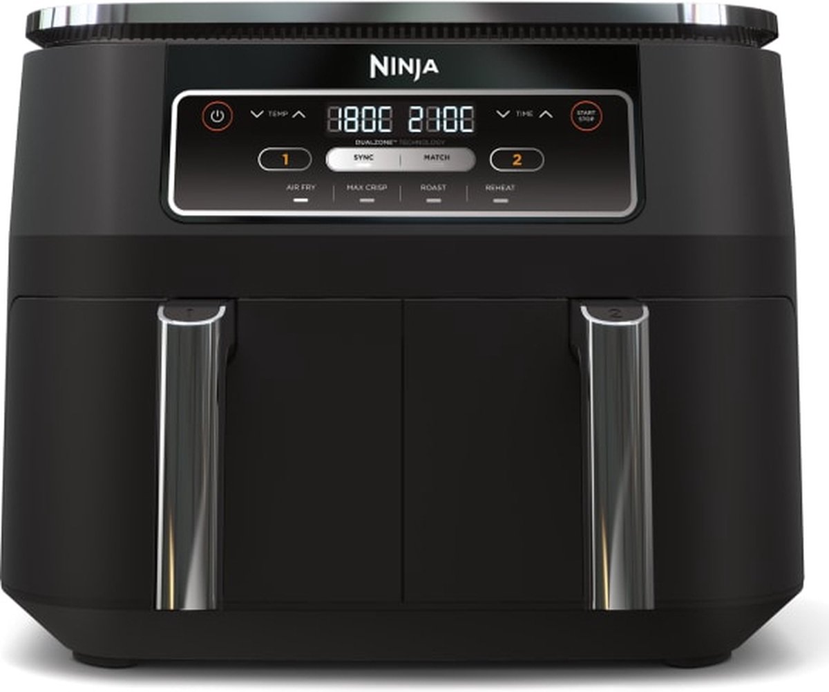Ninja Foodi AF200EU Dubbele Airfryer XXL - Dubbele Mand - 7.6 Liter - Dual Zone Technologie
