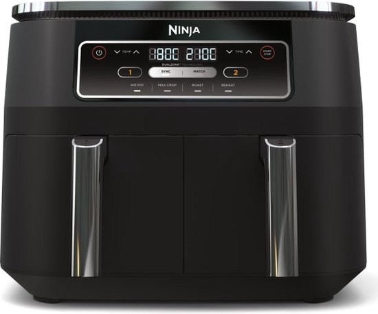 Ninja Foodi AF200EU Dubbele Airfryer XXL - Dubbele Mand - 7.6 Liter - Dual Zone Technologie