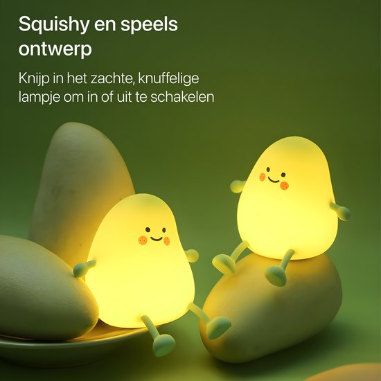 BimbelBoo - Oplaadbaar Nachtlampje - Dimbaar - Nachtlampjes - Tafellamp Slaapkamer - Leeslamp - Leeslampje - Bedlamp - Baby - Babykamer - Nachtlamp van BimbelBoo — afbeelding 2