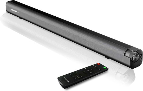 Romas® – S9N Soundbar – 4K Ultra HD Soundbar met ingebouwde Subwoofer – Compatibel met alle Tv’s – Zwart