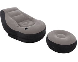 Intex - Opblaasstoel - Ultra Lounge met Poef - 102cm x 137cm x 79 cm