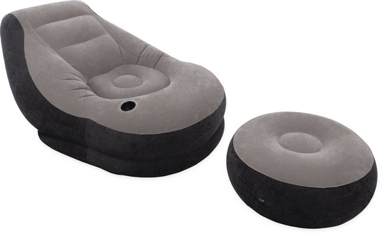 Intex - Opblaasstoel - Ultra Lounge met Poef - 102cm x 137cm x 79 cm