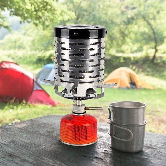 SMH LINE® Mini Camping kooktoestel - Gaskachel - 2in1 - 3200W - Noodpakket - Opvouwbaar - Incl. 4x 500g Gasflessen en Verwarming opzetstuk van SMH LINE® — afbeelding 3