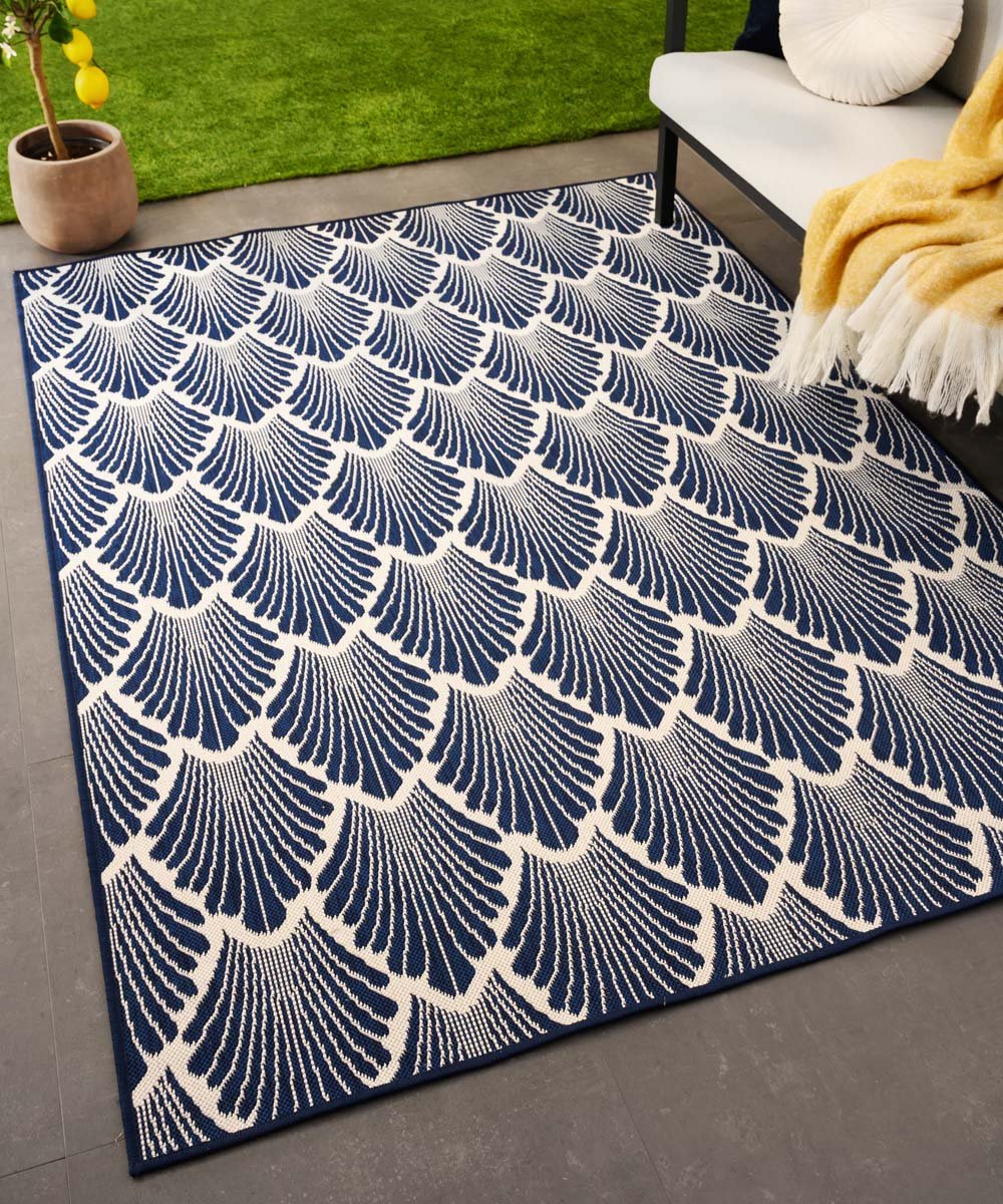 Modern buitenkleed - Flip Scale donkerblauw 160x220 cm