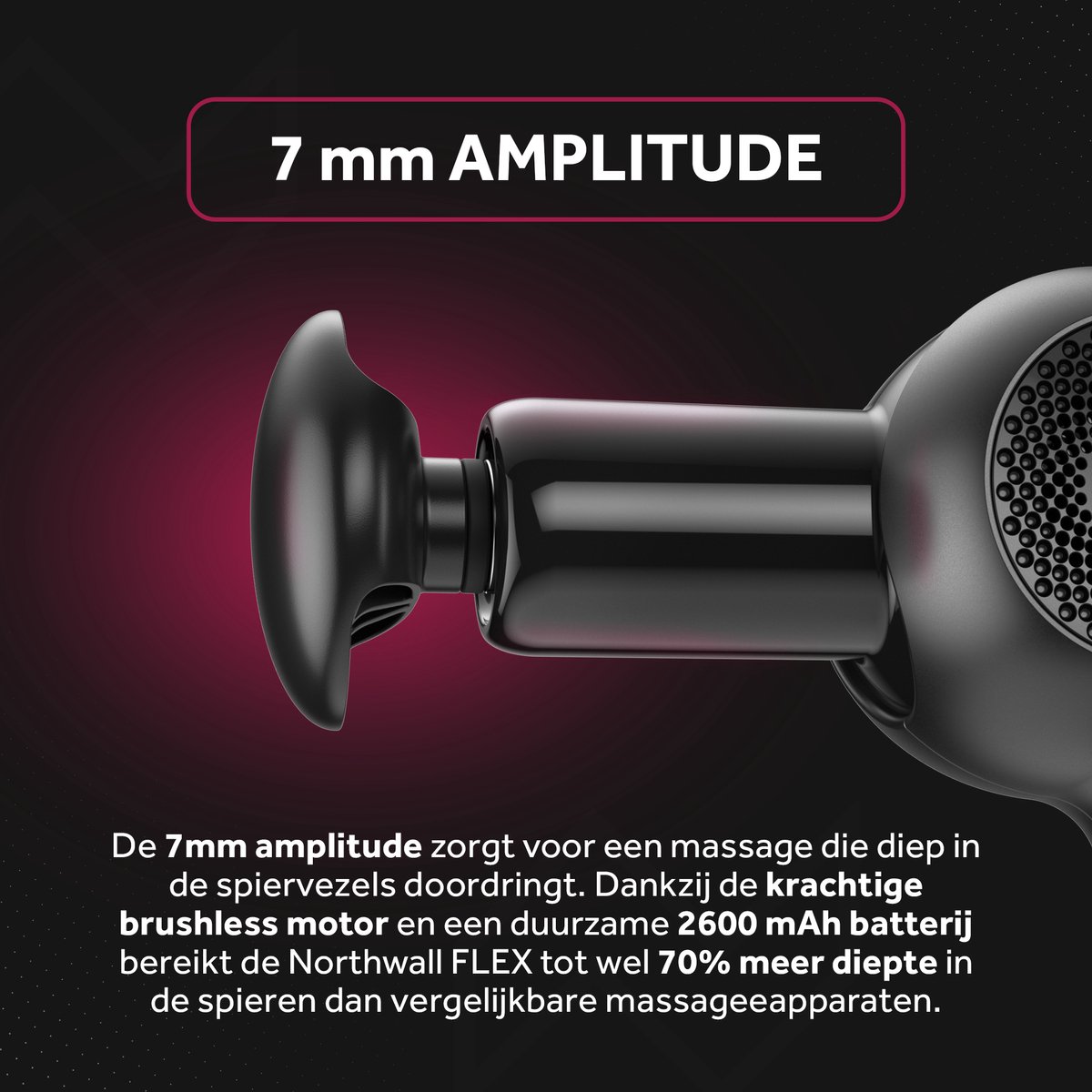 Northwall Massage Gun Mini - Massage Pistool Inclusief Koffer en 4 Opzetstukken - Krachtig en Draadloos Sport en Relax Massage Apparaat thumbnail 4