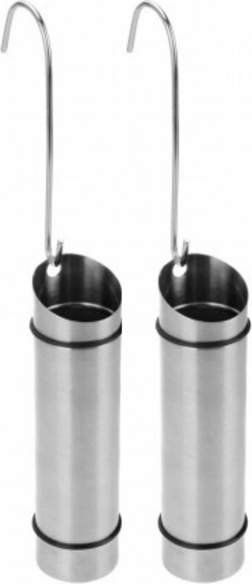 Bellatio design Waterverdamper radiator - 2x - RVS - 12x21 cm - luchtbevochtiger radiator - verdampingsbakje