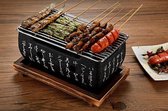 WizBay Premium Select® Hibachi Shichirin Draagbare Japanse Bbq Grill - Koreaanse Carbon Barbecue Grills Aluminium - Indoor Outdoor - Houtskool Grill