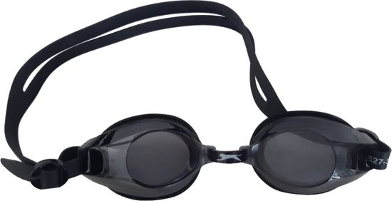 Zwarte Slazenger zwembril met verstelbare band en donkere glazen.