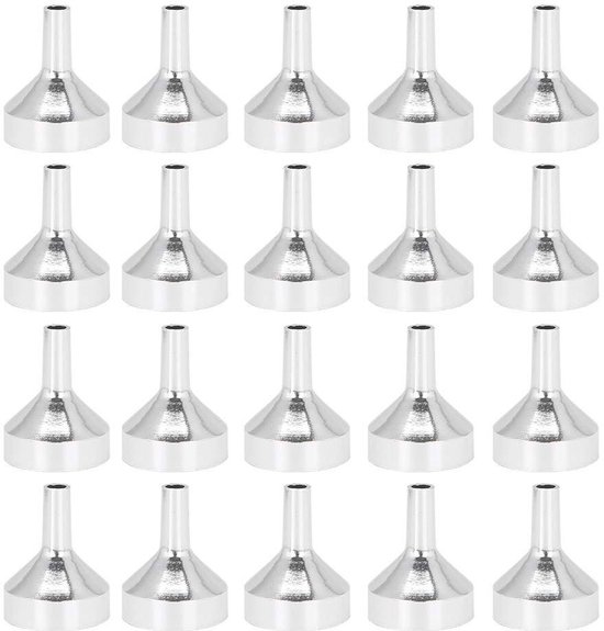 10 stuks kleine metalen trechter met 2 stuks minipipet mini-trechters