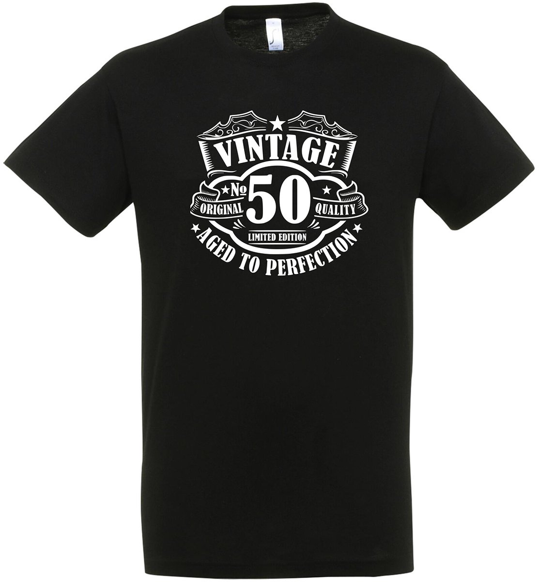 Vintage 50 Jaar T-shirt - Aged To Perfection - Verjaardag en feest cadeau - Cadeau tip - 50 jaar cadeau - 50 jaar abraham - 50 jaar - T-shirt - 1976 - Heren - Vader Cadeau - Maat S