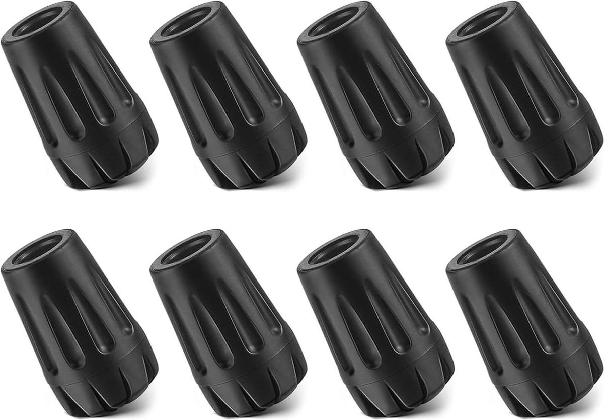 VD WEIDE ENTERPRISE - Rubberen buffers voor Nordic Walking stokken - 8 stuks, milieuvriendelijk TPR-materiaal .