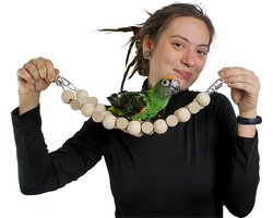 Houten Vogelbrug / Ladder – Natuurlijk Speelgoed voor Vogels-Speelgoed voor papegaaien