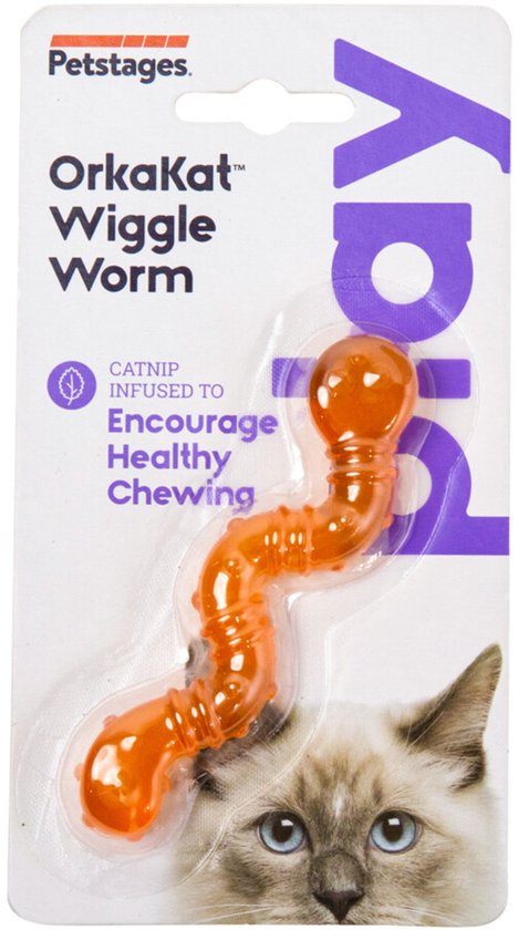 Petstages orka wiggle worm oranje