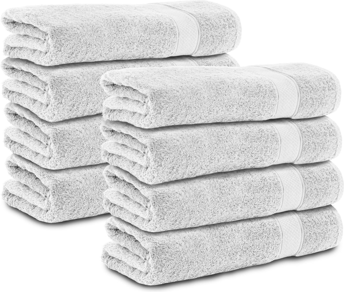 Komfortec 8x Handdoek 70x140 - 100% Katoen – Handdoekenset - Zacht - Wit