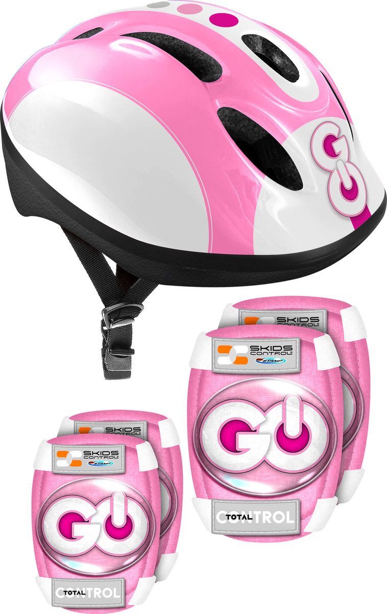 Helmet + Elbow & Knee Pads Girl SKIDS CONTROL Roze
