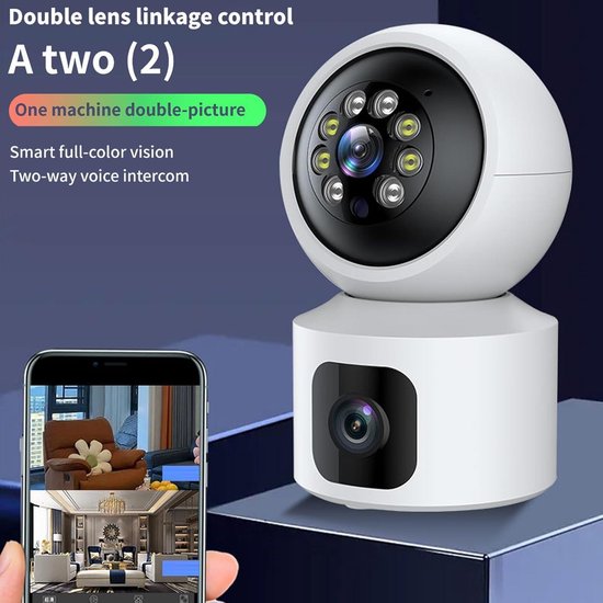 Leba Beveiligingscamera Voor Buiten En Binnen - 360° Draaibare Camera Met Nachtzicht 4mp Dubbele Lens Bewegingsdetectie Alarm Wifi Tweerichtingsaudio Camerabewaking Leba Beveiligingscamera Voor Buiten En Binnen - 360° Draaibare Camera Met Nachtzicht 4mp Dubbele Lens Bewegingsdetectie Alarm Wifi Tweerichtingsaudio Camerabewaking