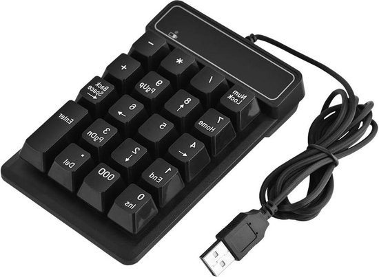 Perixx Periboard-106 USB-toetsenbord, Engels, QWERTY-toetsenbord, hoge prestaties, hoge toetsen, volledige grootte, met numeriek toetsenbord, zwart