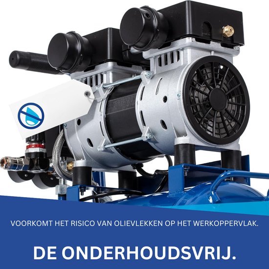 Thuys – Stille Compressor – Airpress – Luchtcompressor – Draagbaar – 12V Pomp – Autobanden – Compact Design – Blauw — afbeelding 2