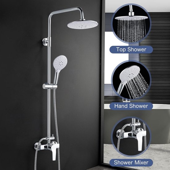 Grohe QuickFix Precision Trend thermostatische doucheset 15cm met 3 straalsoorten chroom