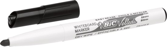 BIC Velleda - Whiteboardmarker - Whiteboard Stiften voor Wisborden - Whiteboard Markers met Dunne Schuine Punt - 8 stuks