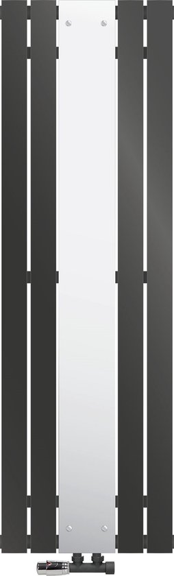 Aqua Splash Radiator Tower Midden onder Aansluiting 119X60Cm Antraciet | Handdoekradiator - Megadump Tiel