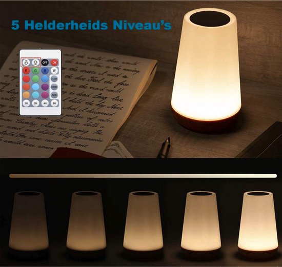 Led-nachtlampje, nachtlampje voor kinderen, USB oplaadbare tafellamp met dimbaar, warm licht, 7