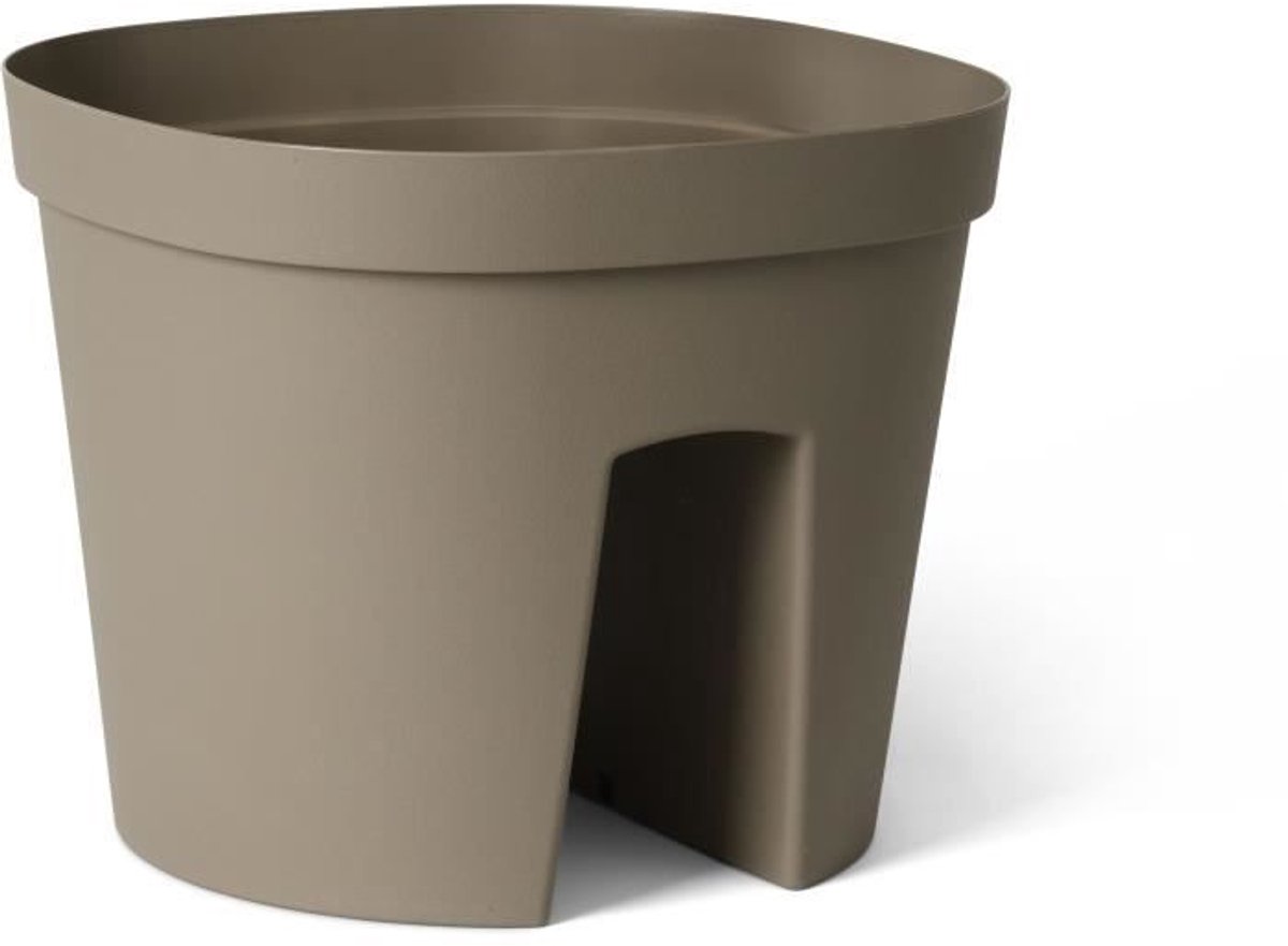 Balustradepot - GARDEN ID Smile - Taupe 30 cm - Past zich aan alle balustrades aan - Waterreserve - gerecycled en 100% recyclebaar
