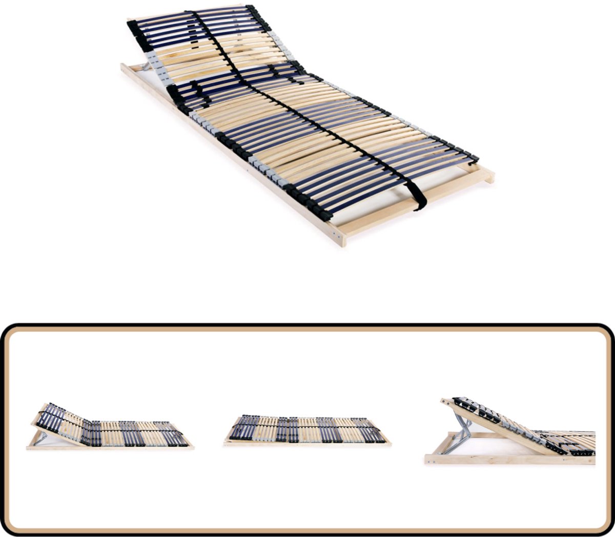 vidaXL - Bedbodem - Bruin - Hout - 90 x 200 cm - Leen Bakker