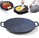 Home & Marker - Koreaanse Ronde Grillpan - Aluminium Koreaanse BBQ Pan met Antiaanbaklaag - Geschikt voor Alle Kookplaten (32 cm) - KOREPAN