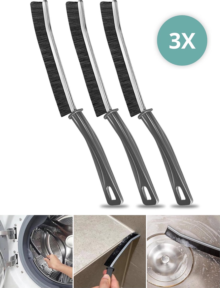 Goedkoopste NOVOB® Harde Schoonmaakborstel 3 Stuks - Voegenborstel - Schuurborstel - Schrobborstel - Wasborstel - Schrobber - Handborstel - Voegenreiniger - Reinigingsborstel - Badkamer