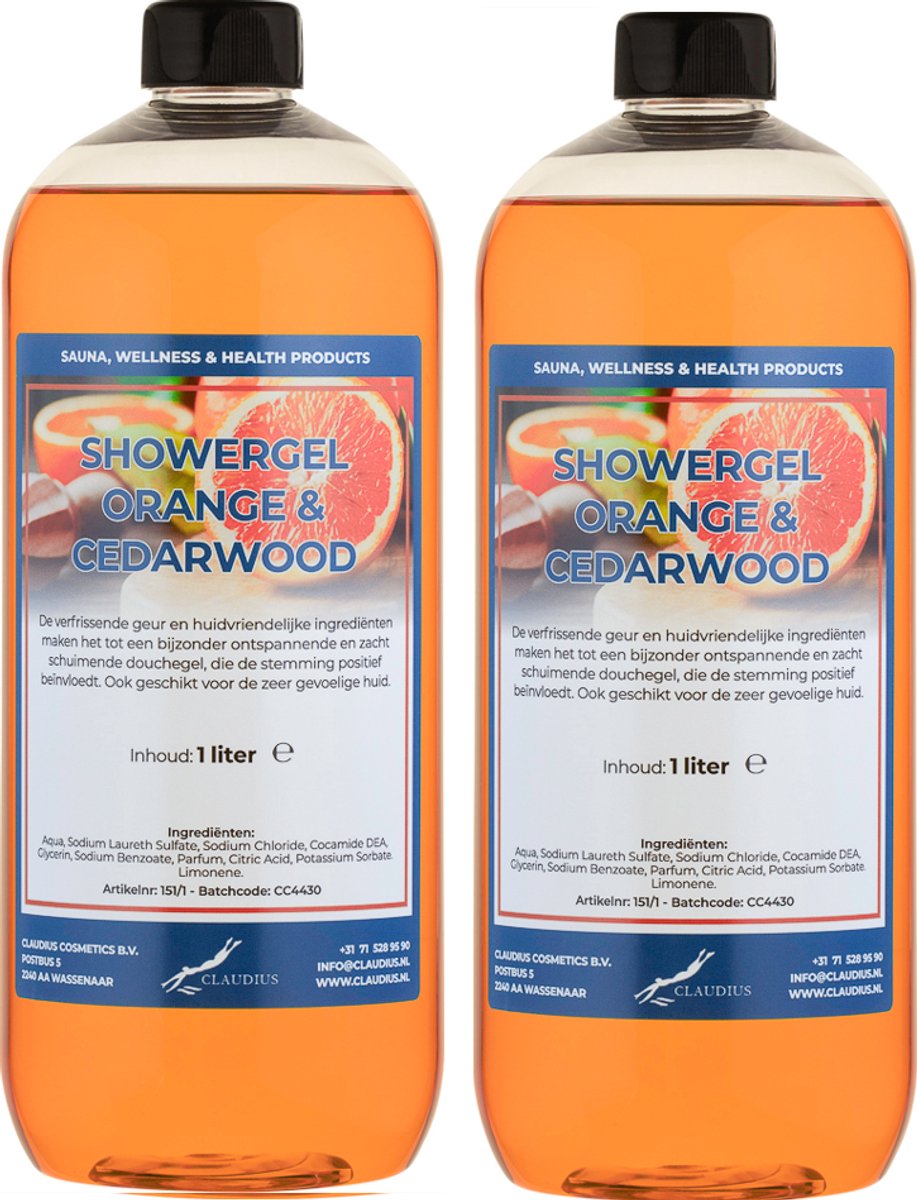 Handzeep Sweet Orange & Cedarwood 1 liter - set van 2 stuks