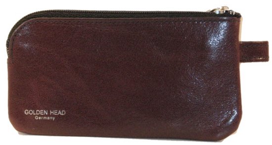 Golden Head Colorado Portachiavi Classico In Pelle Nera Con Zip E Tasca - Dimensioni 10,5x7,5 Cm - Confezione Regalo - 3