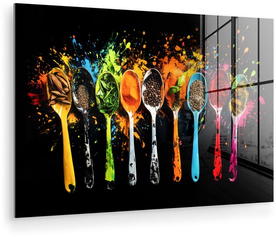 PURE LIVING Schilderij glas Schilderende Aap 20x20 cm kopen