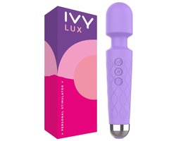 IVY LUX Wand Massager – Krachtige Draadloze Stimulator | 20 Vibratiepatronen & 8 Snelheden | Waterdicht, Fluisterstil & USB Oplaadbaar | Hypoallergeen & Ergonomisch Design