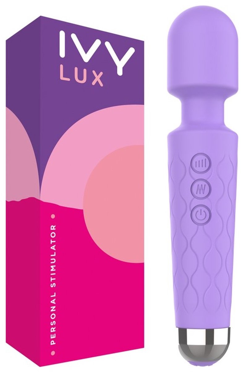 Bol.com IVY LUX Wand Massager – Krachtige Draadloze Stimulator | 20 Vibratiepatronen & 8 Snelheden | Waterdicht, Fluisterstil & ... aanbieding