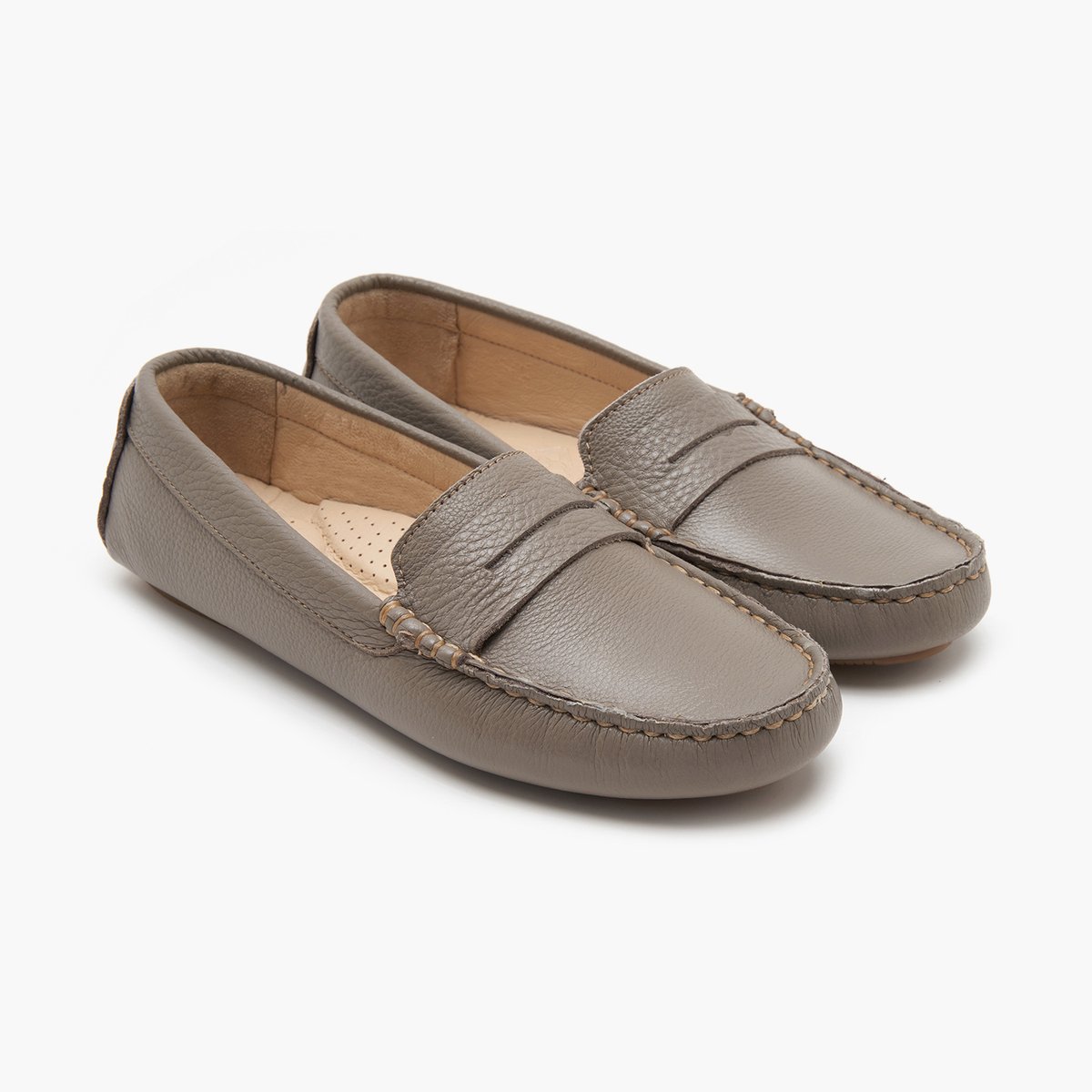 Desa Lage schoen Leer Beige Vrouwen Schoenpunt: Ronde Maat: 39 EU