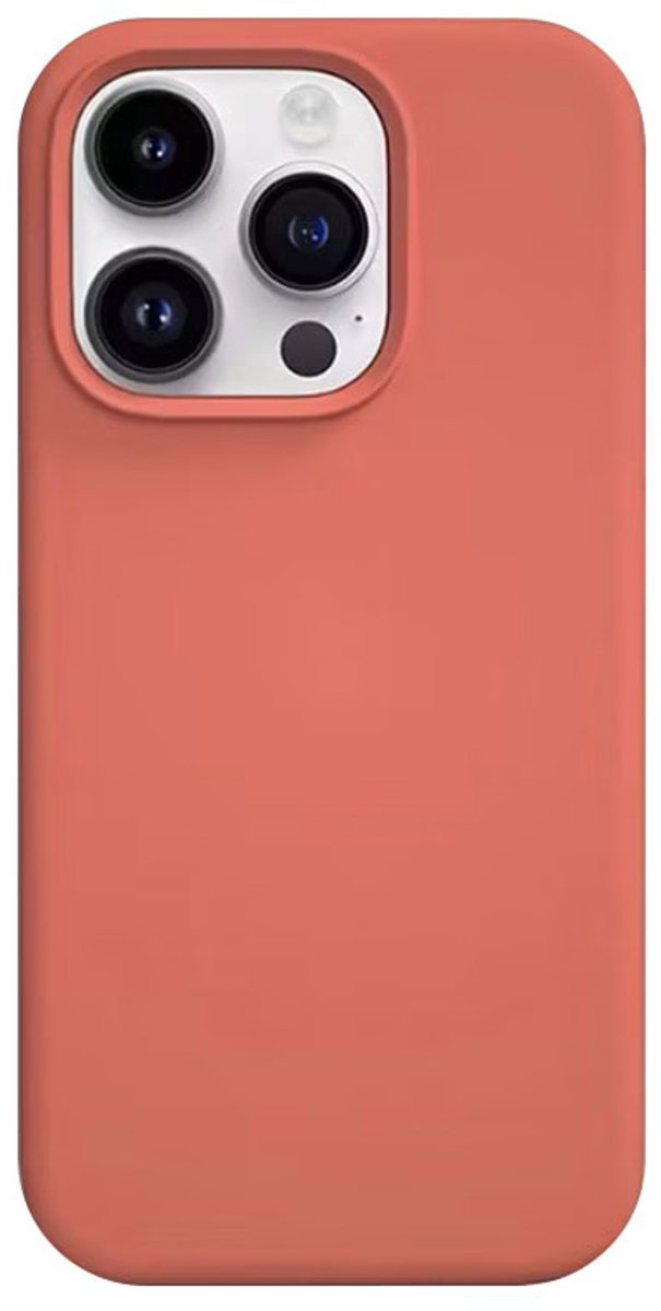 Trusmi CF33-026- iPhone 14 Plus siliconen hoes – Grapefruit kleur, Slim Fit Beschermcase, Slank Design, Schokbestendig, Anti-Vingerafdruk en Krasbestendig