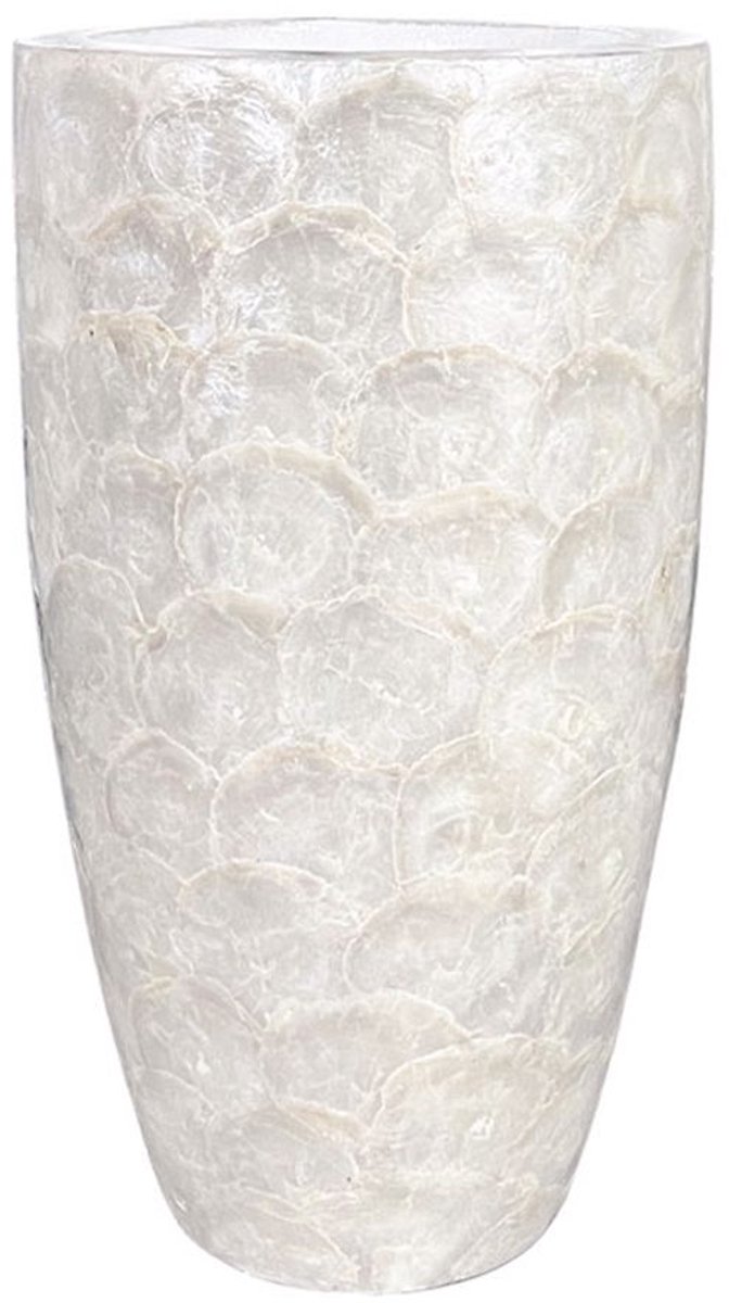 Deco-Trendz Luxe Schelpenvaas - wit - Elegant Design - 60cm