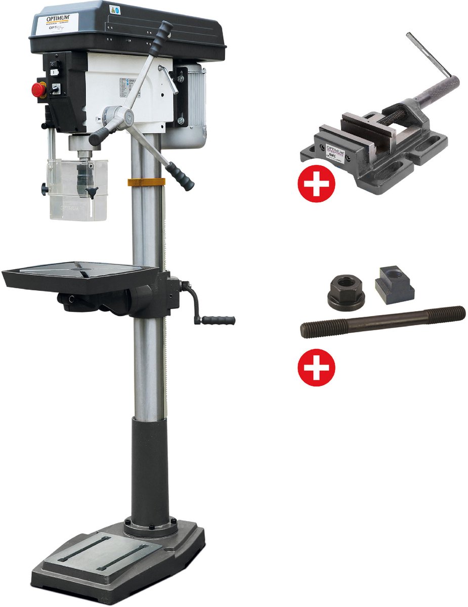 Kolomboormachine boren tot ø 30 mm opname MK4 1,1 kW 230V 9 snelheden + boorklem + set spanbouten Optidrill